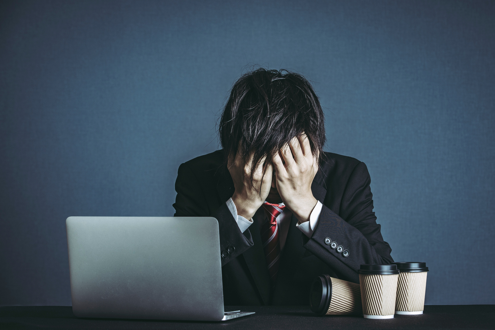 Businessman worried about at work